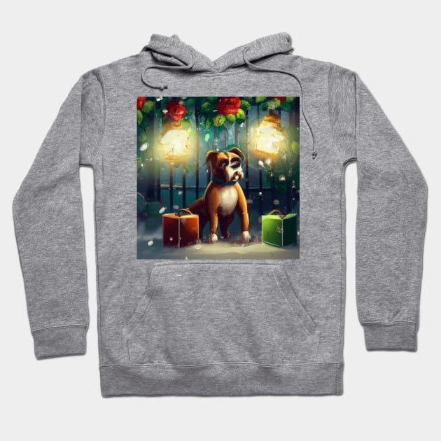 Cute Boxer Drawing Hoodie by Play Zoo